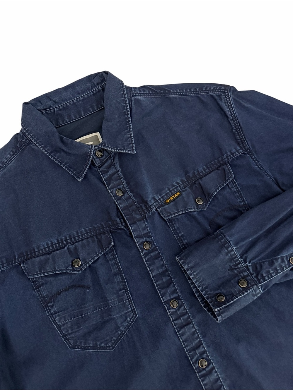G-STAR RAW Dark Indigo Denim Button-Up Shirt Long Sleeve XL
